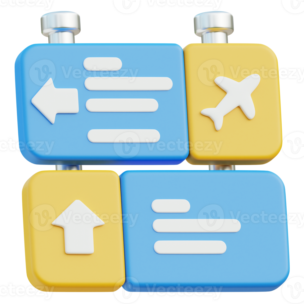 Direction Board Icon 3D Design png