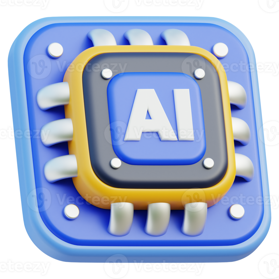 ai puce 3d icône conception png
