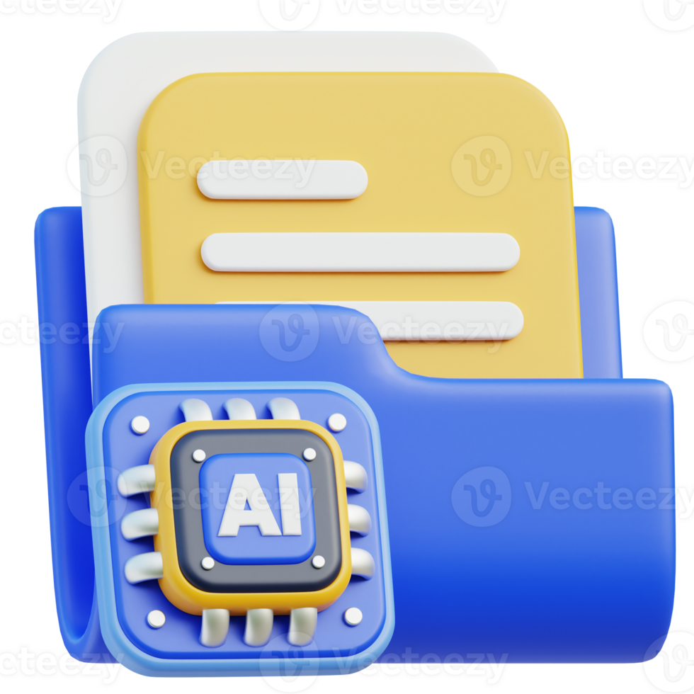 AI Folder Icon 3D Design png