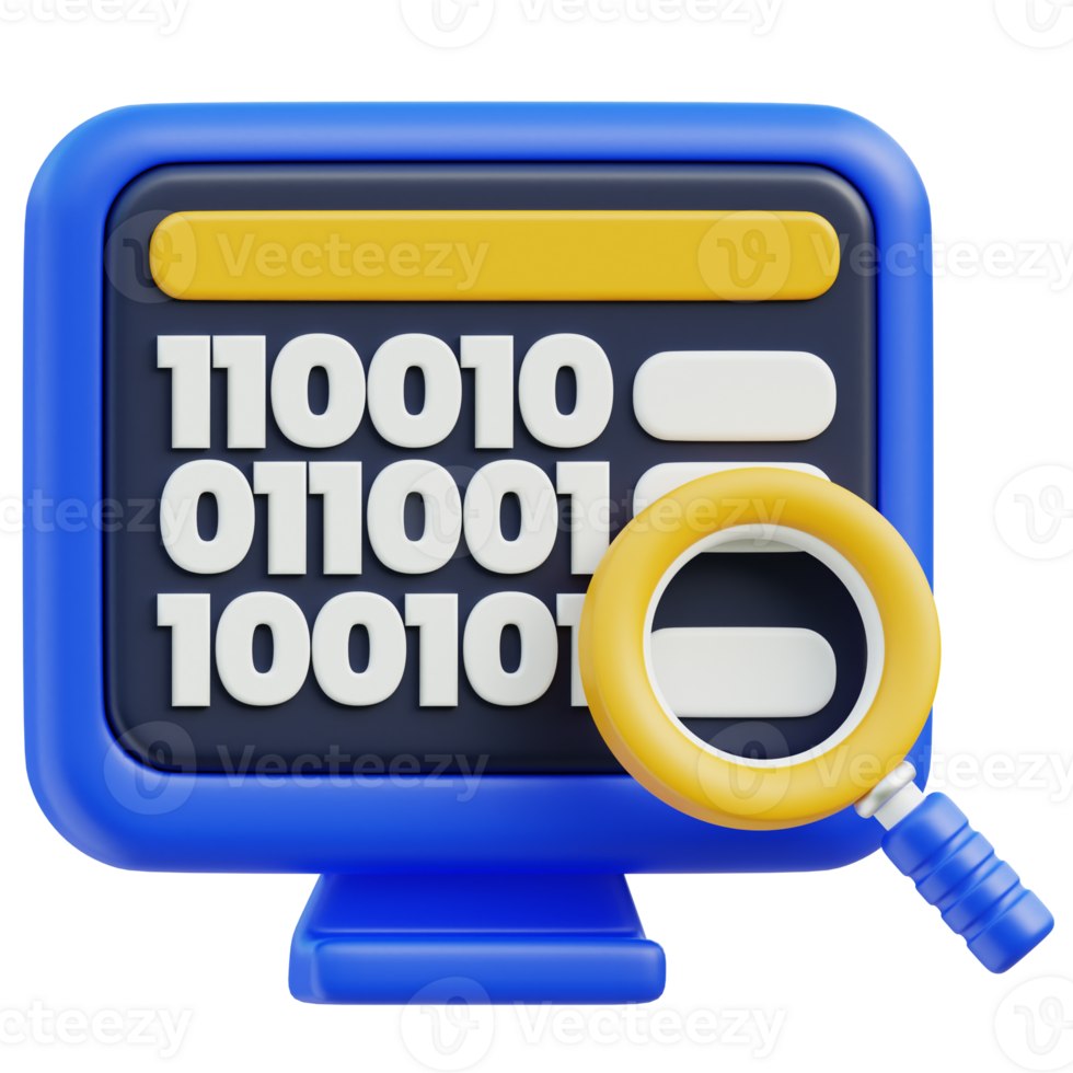 AI Binary Code Icon 3D Design 45954904 PNG
