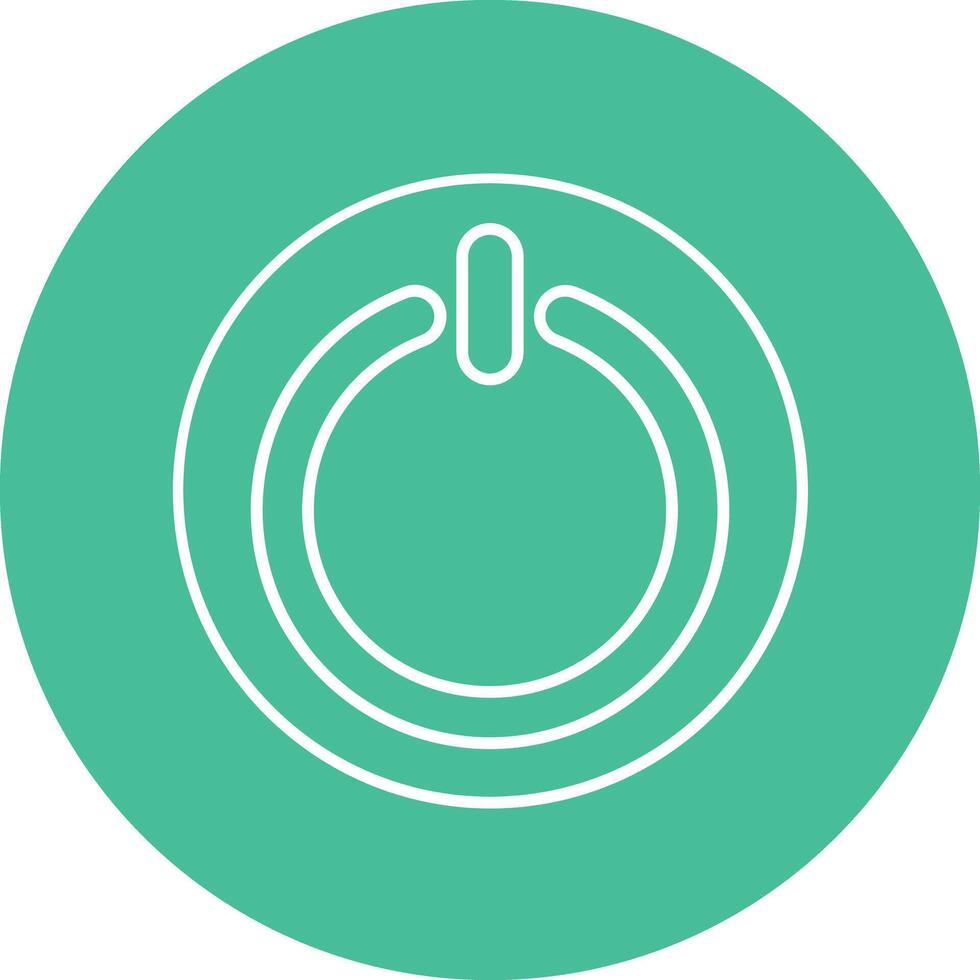 Power Button Line Circle Icon Design vector