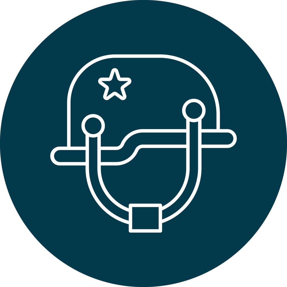 Helmet Line Circle Icon Design vector