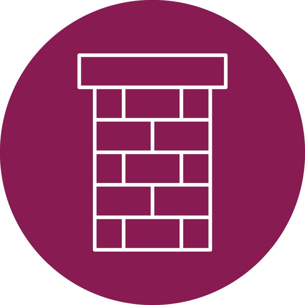 Chimney Line Circle Icon Design vector