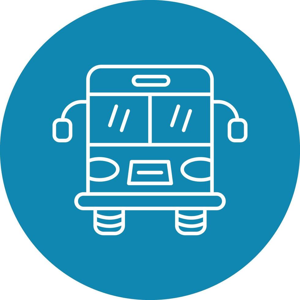 Bus Line Circle Icon Design vector