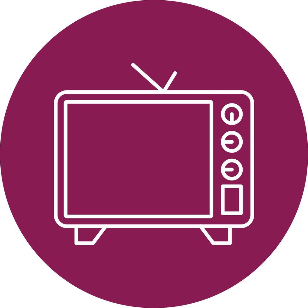 Tv Line Circle Icon Design vector