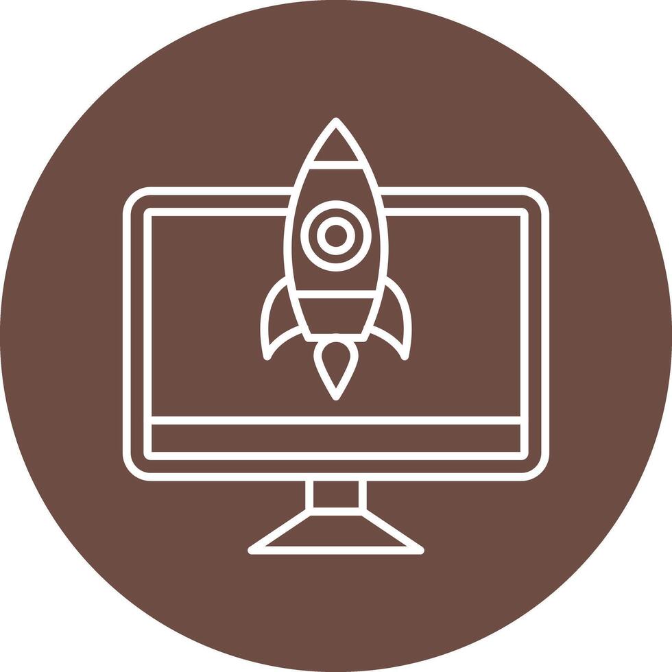 Launching Line Circle Icon Design vector