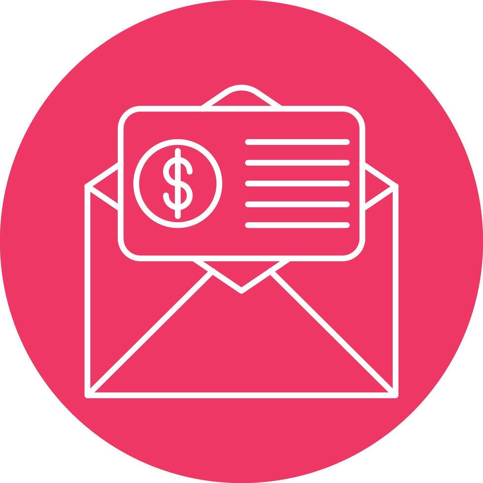 Paycheck Line Circle Icon Design vector