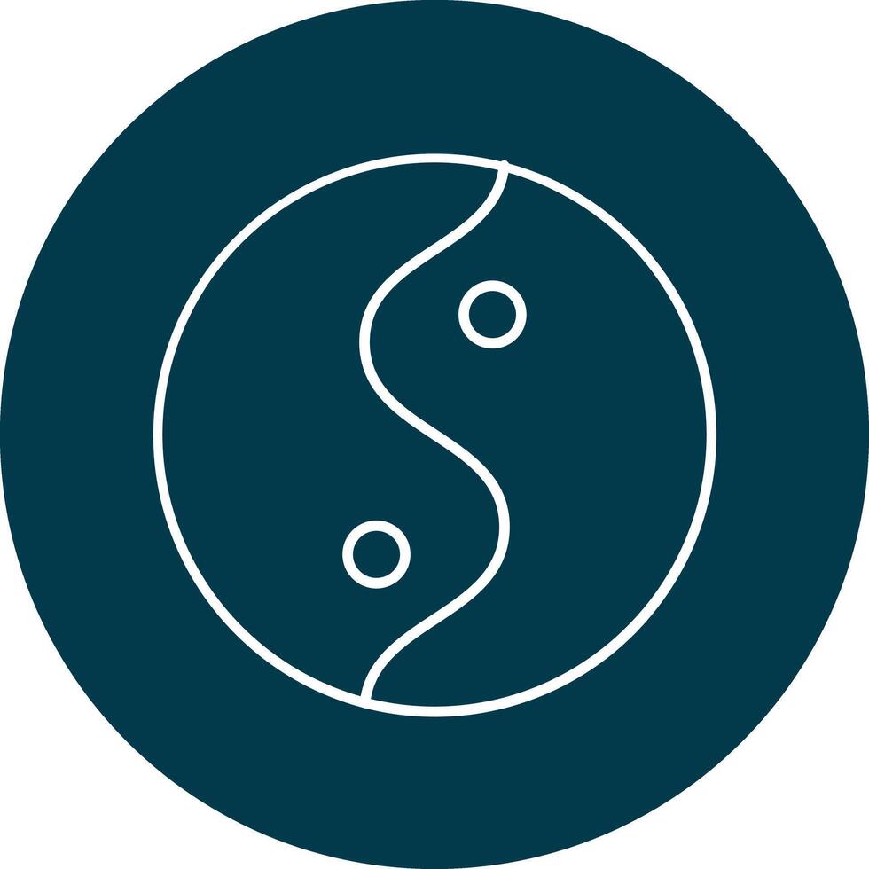 Yin Yang Line Circle Icon Design vector