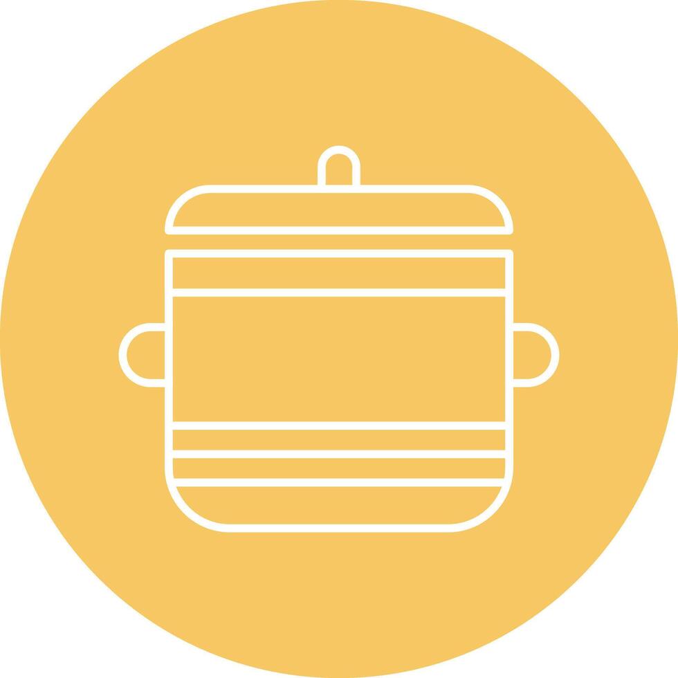 Cooking Pot Line Circle Icon Design vector