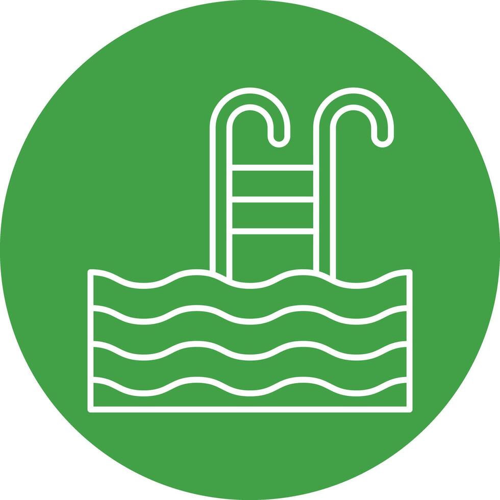 Swimming Pool Line Circle Icon Design For Personal And Commercial Use. vector