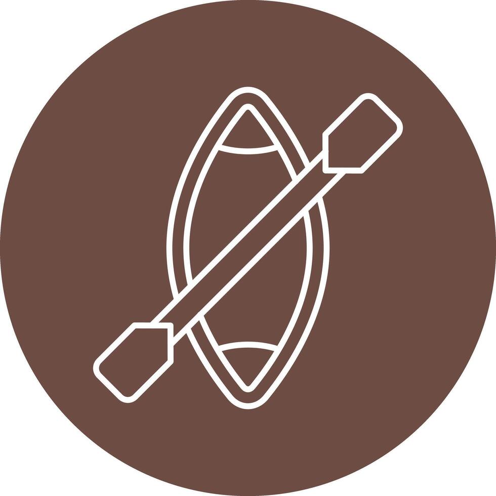 Rowing Line Circle Icon Design For Personal And Commercial Use. vector