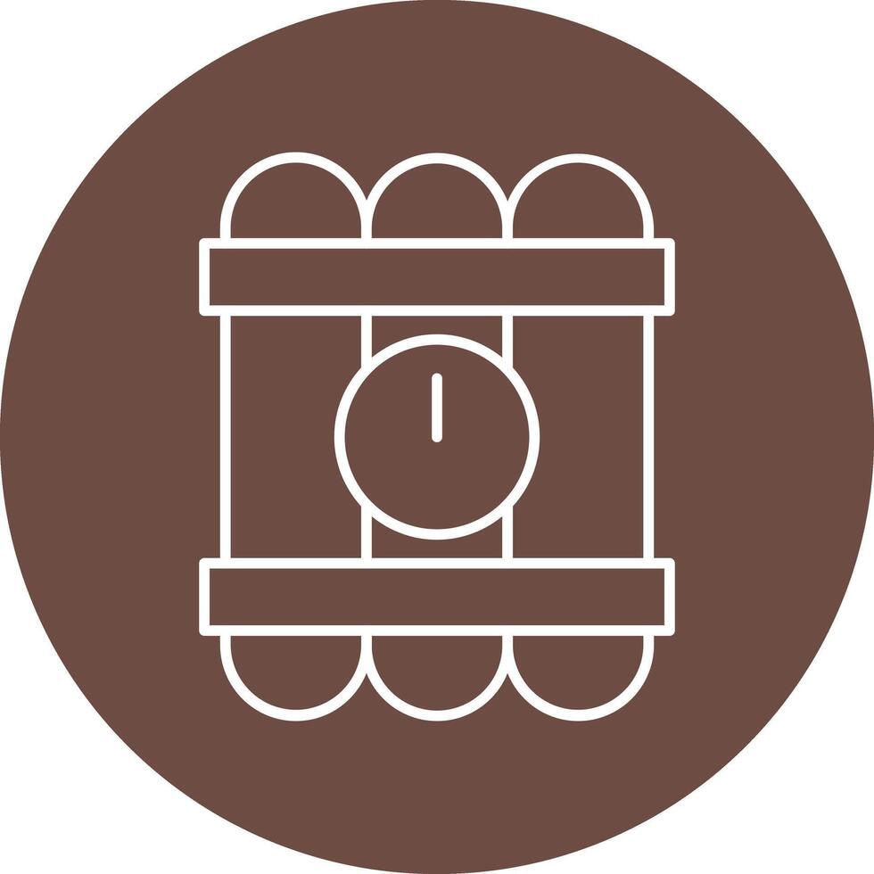 Dynamite Line Circle Icon Design vector