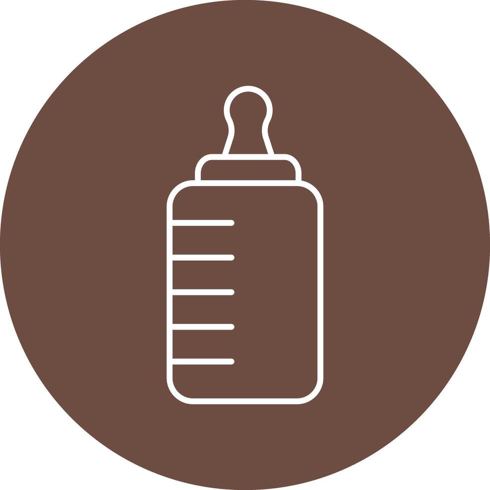 Baby Bottle Line Circle Icon Design vector