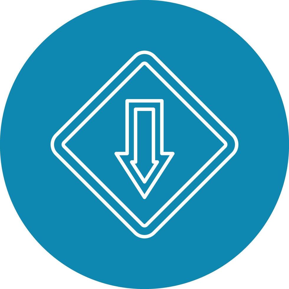 Down Line Circle Icon Design vector