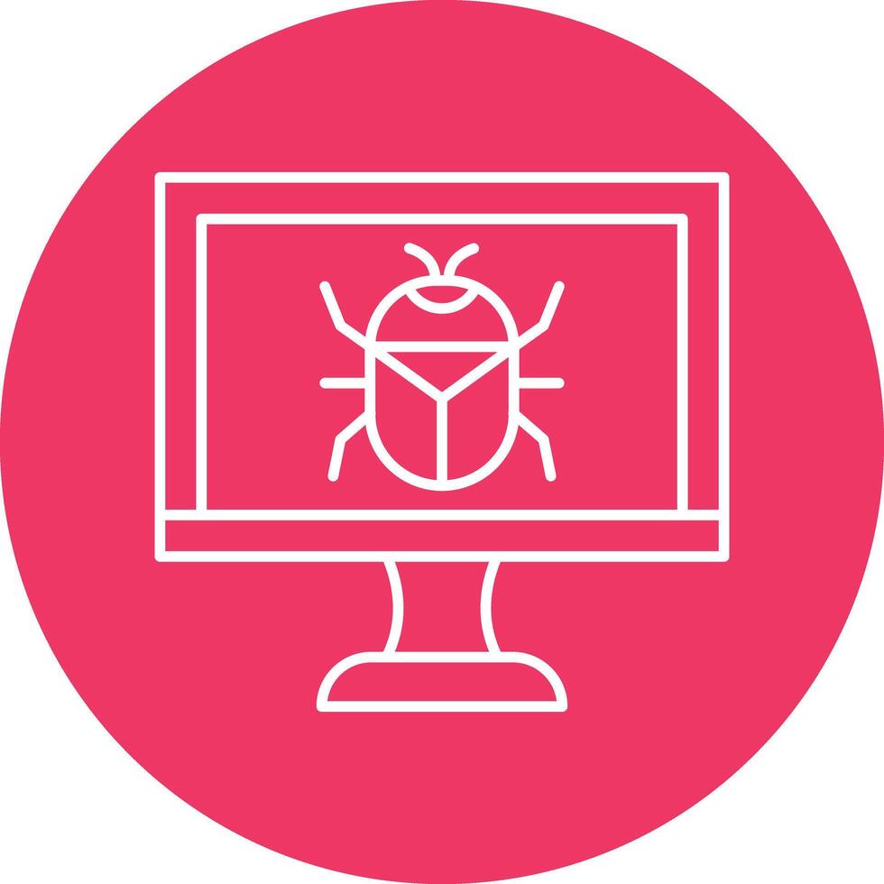 Bug Line Circle Icon Design vector