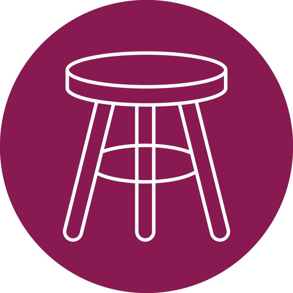Stool Line Circle Icon Design vector