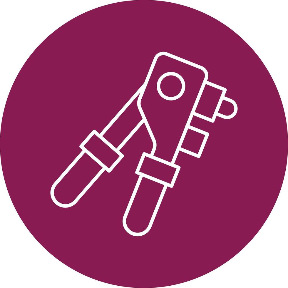 Riveter Line Circle Icon Design vector