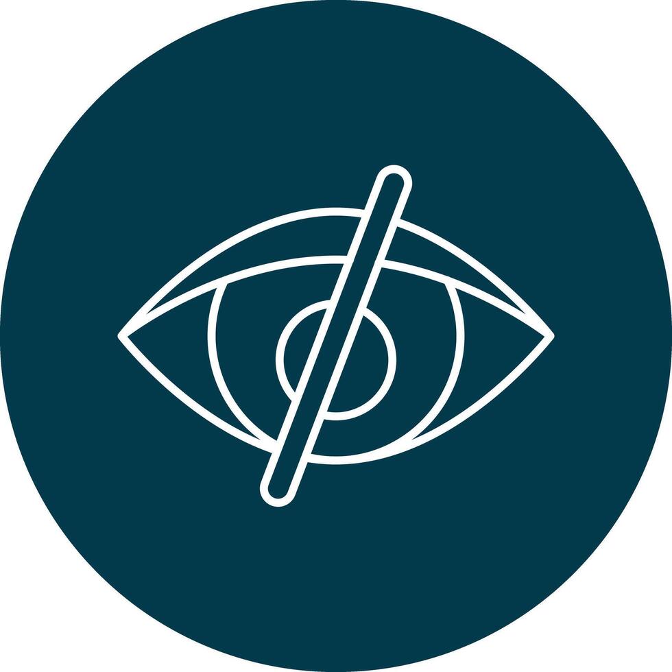 Visibility Off Line Circle Icon Design vector