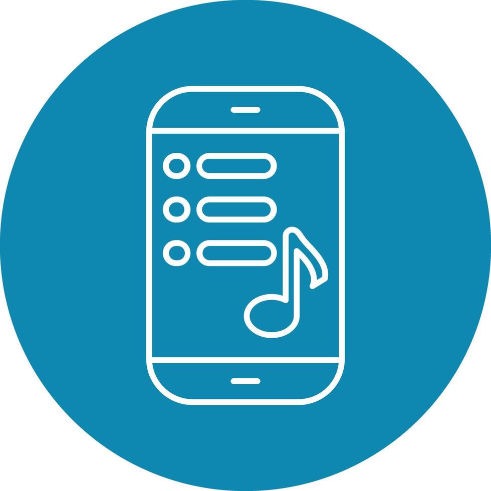 PlayList Line Circle Icon Design vector
