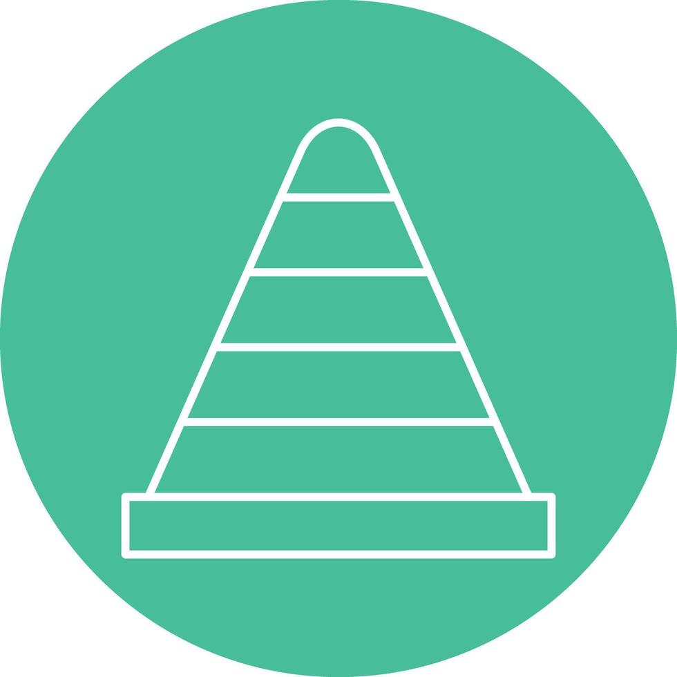 Traffic Cone Line Circle Icon Design vector