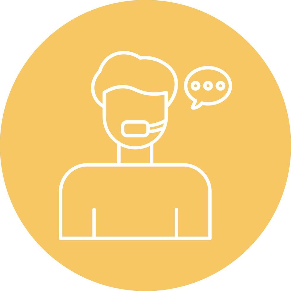 Call Center Agent Line Icon vector