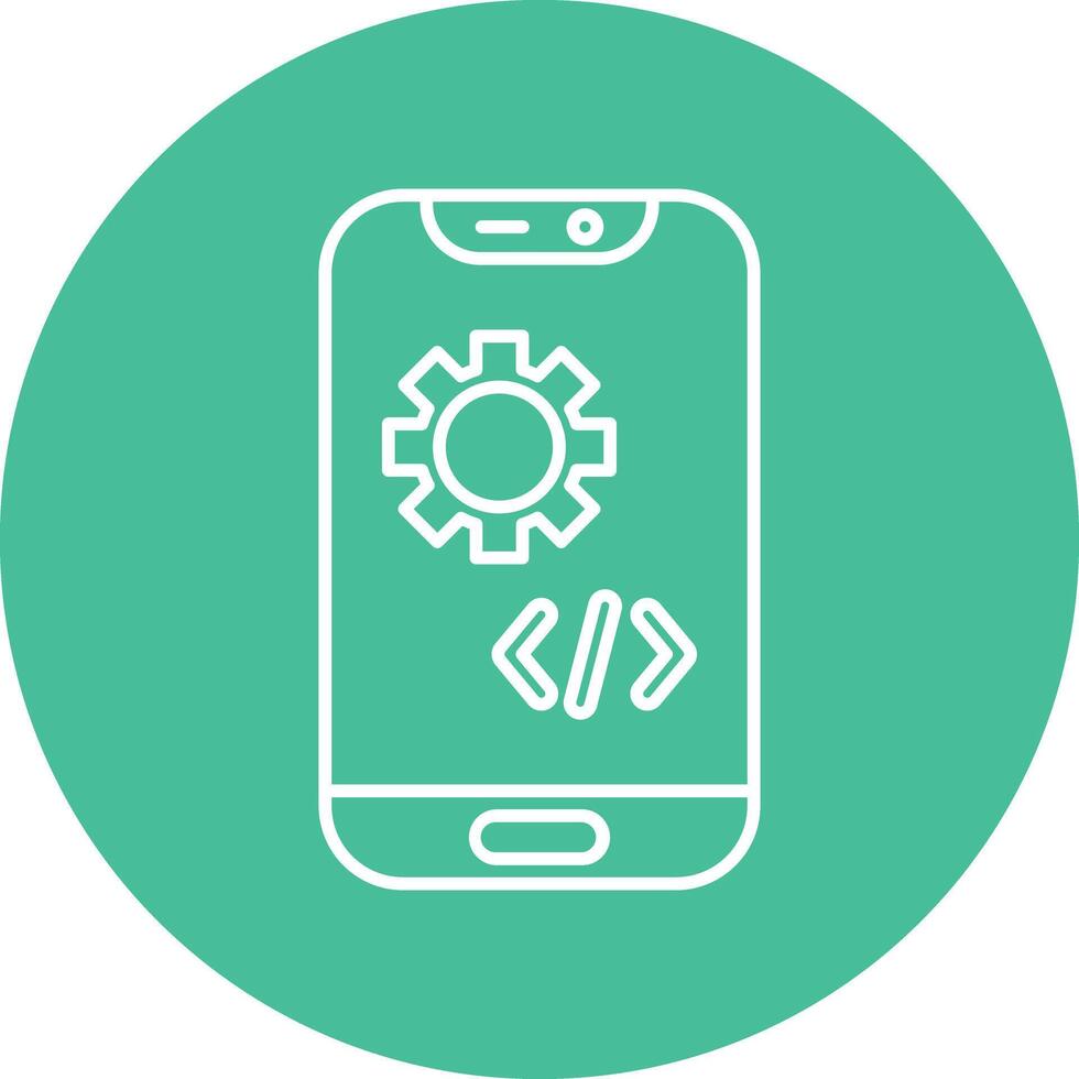 App Development Line Circle Icon Design vector