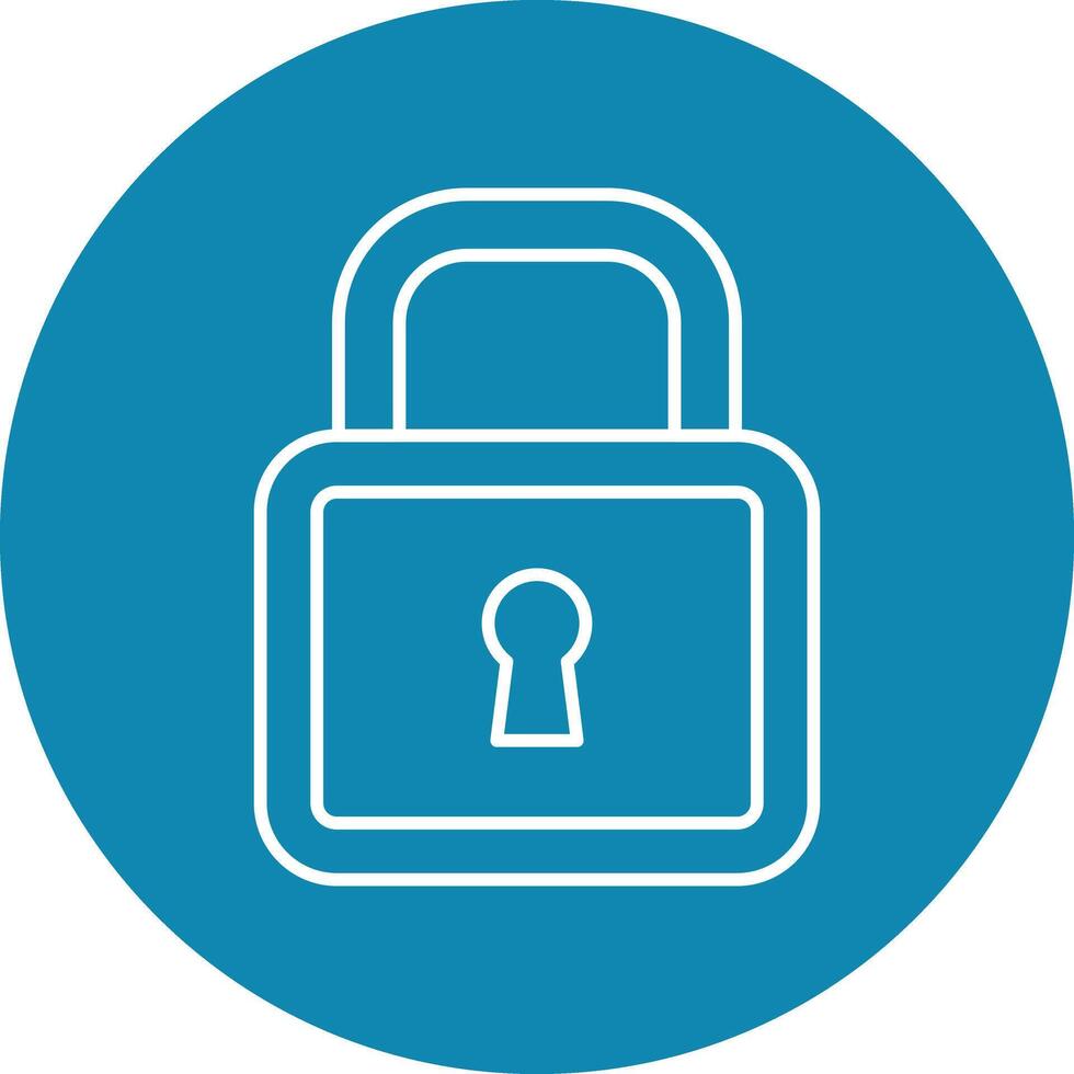 Lock Line Circle Icon Design vector