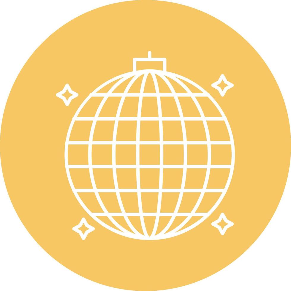 Mirror Ball Line Circle Icon Design vector
