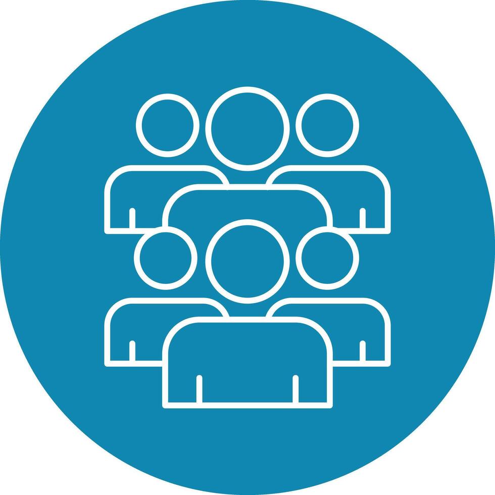 Crowd Line Circle Icon Design vector