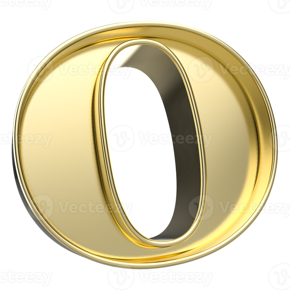 o Font Gold 3D Render png