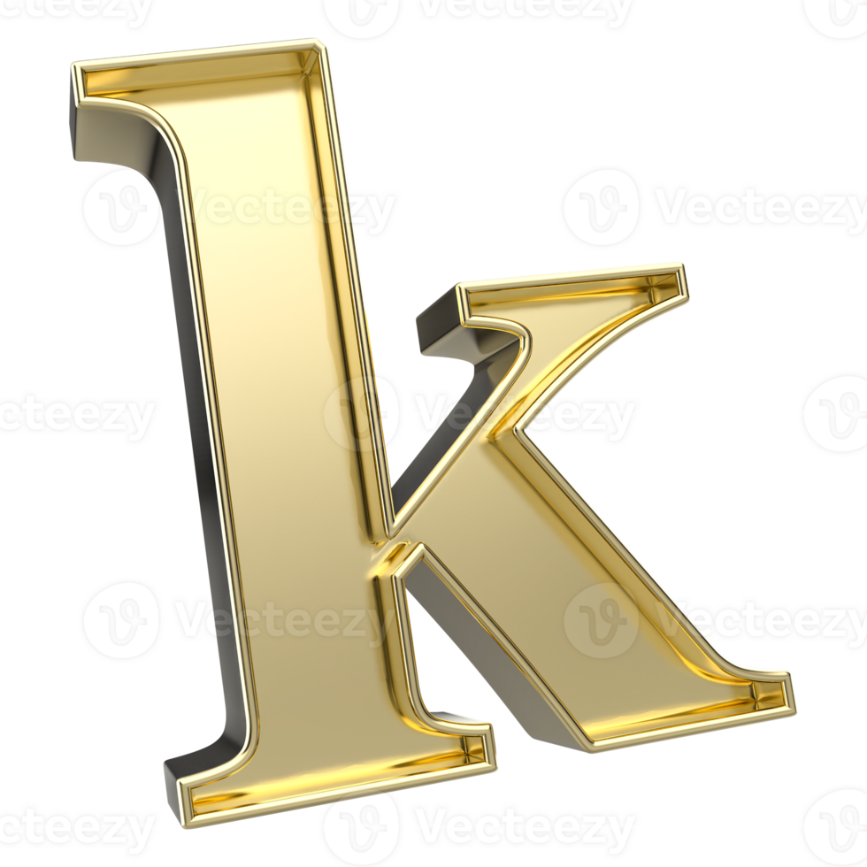 k Font Gold 3D Render png