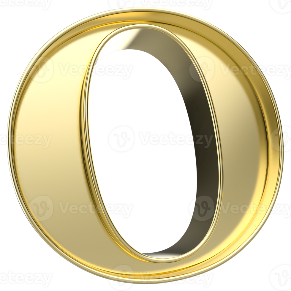 O Font Gold 3D Rendering png