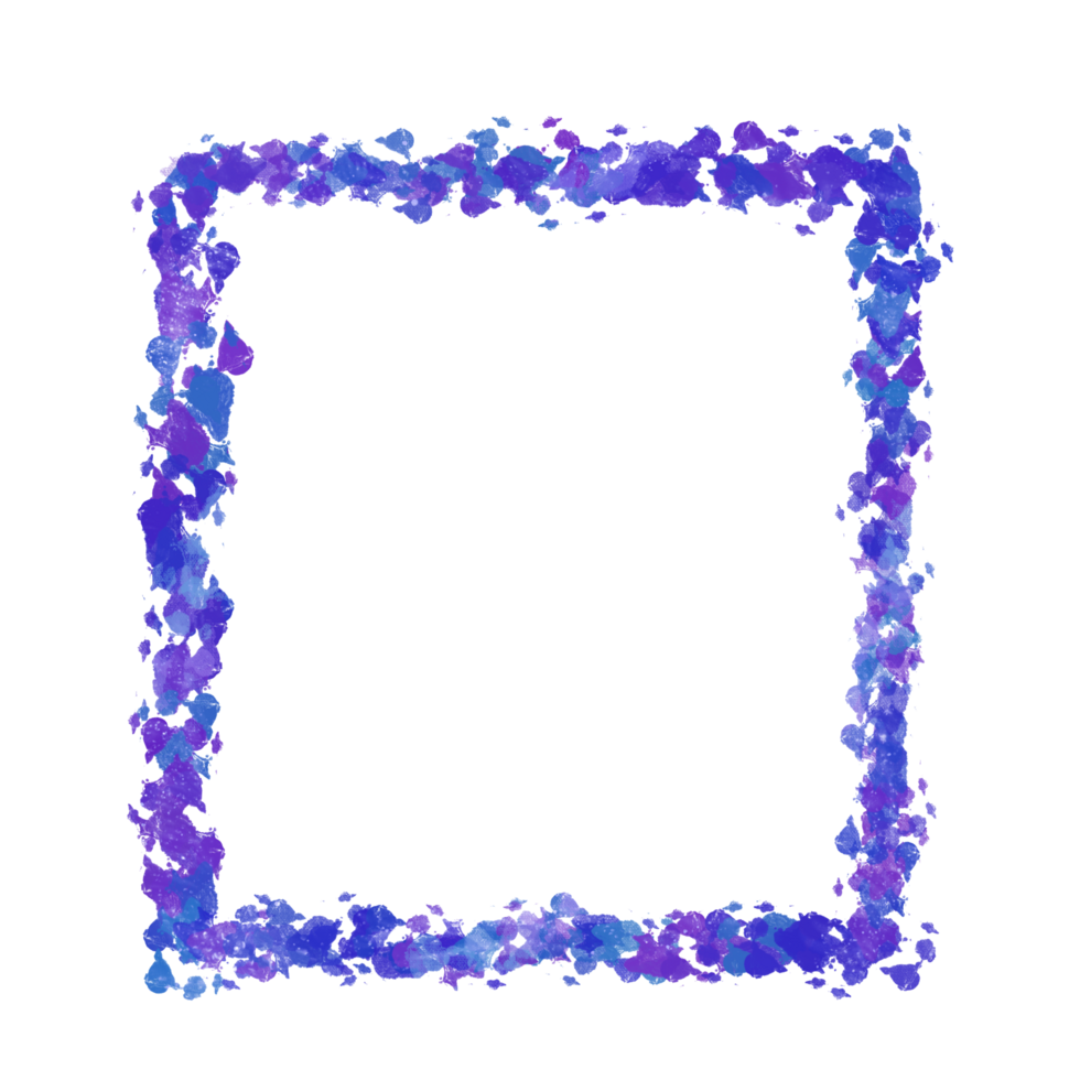 A Square Frame with Blue and Purple Paint png