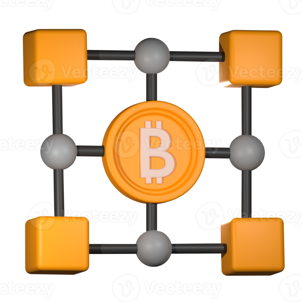Blockchain Crypto 3D png