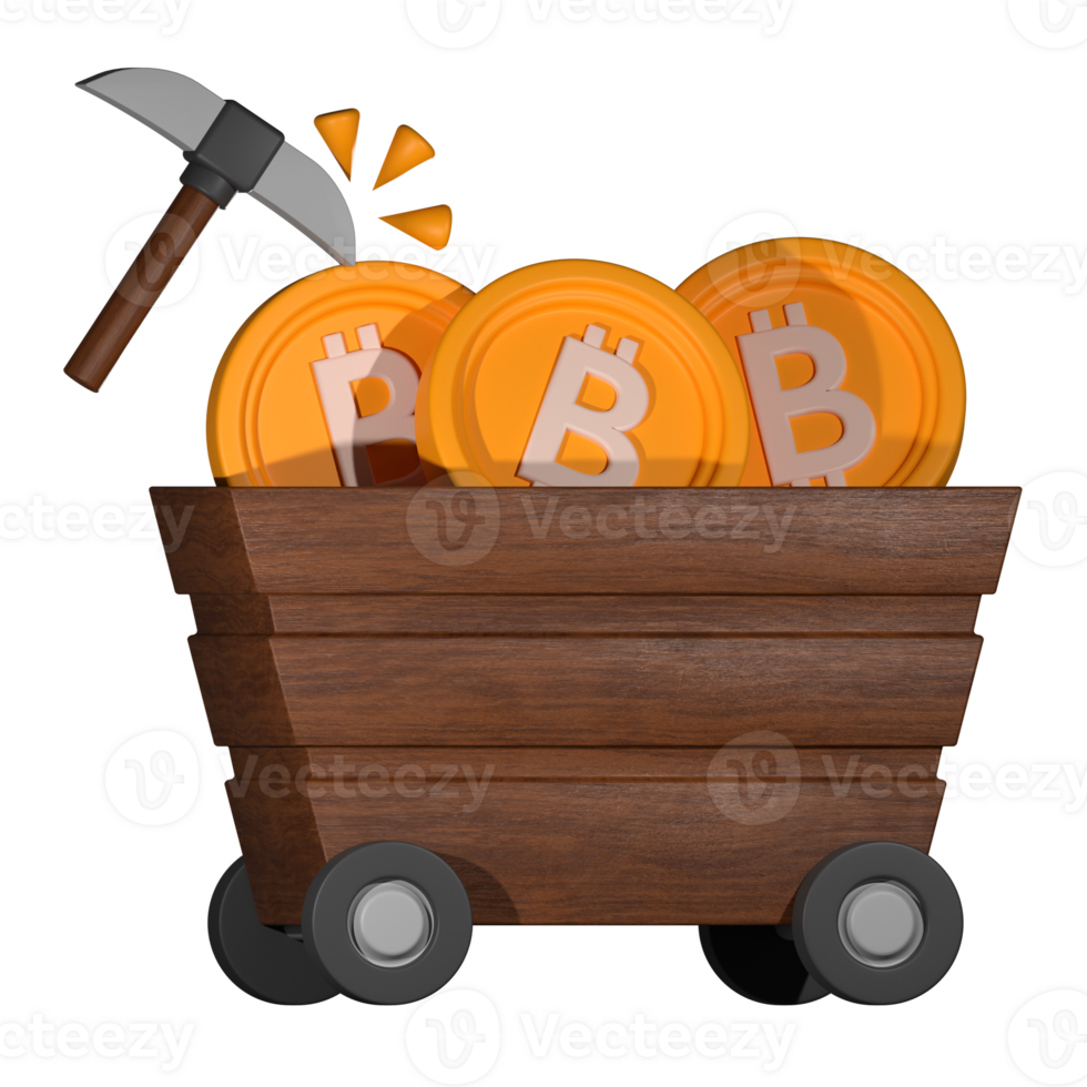 Mining Crypto 3D png
