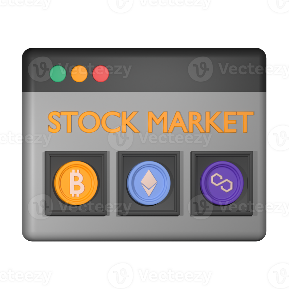 Stock Market Crypto 3D png