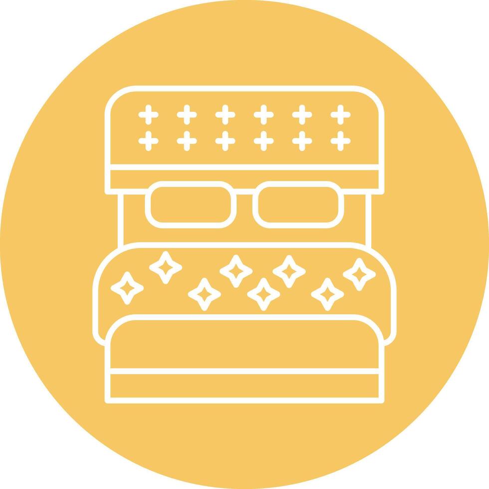 Double Bed Line Icon vector