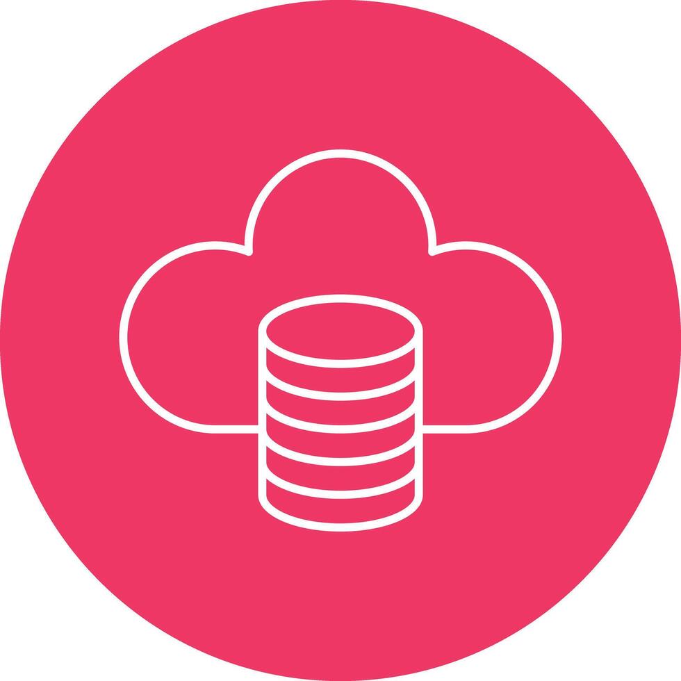 Cloud Computing Line Circle Icon Design vector
