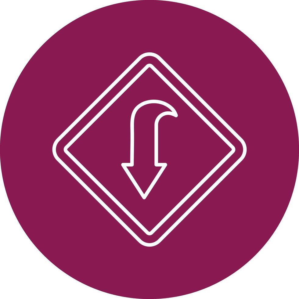 Curved Down Line Circle Icon Design vector