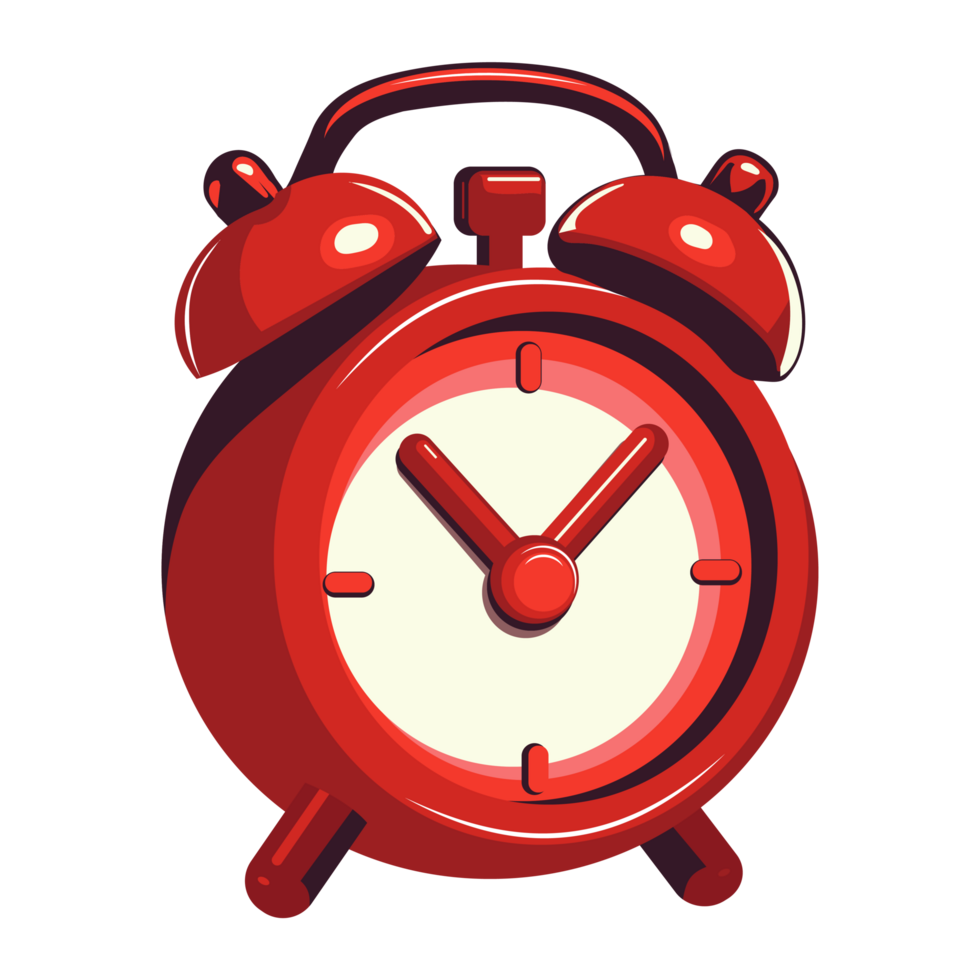 red alarm clock isolated png