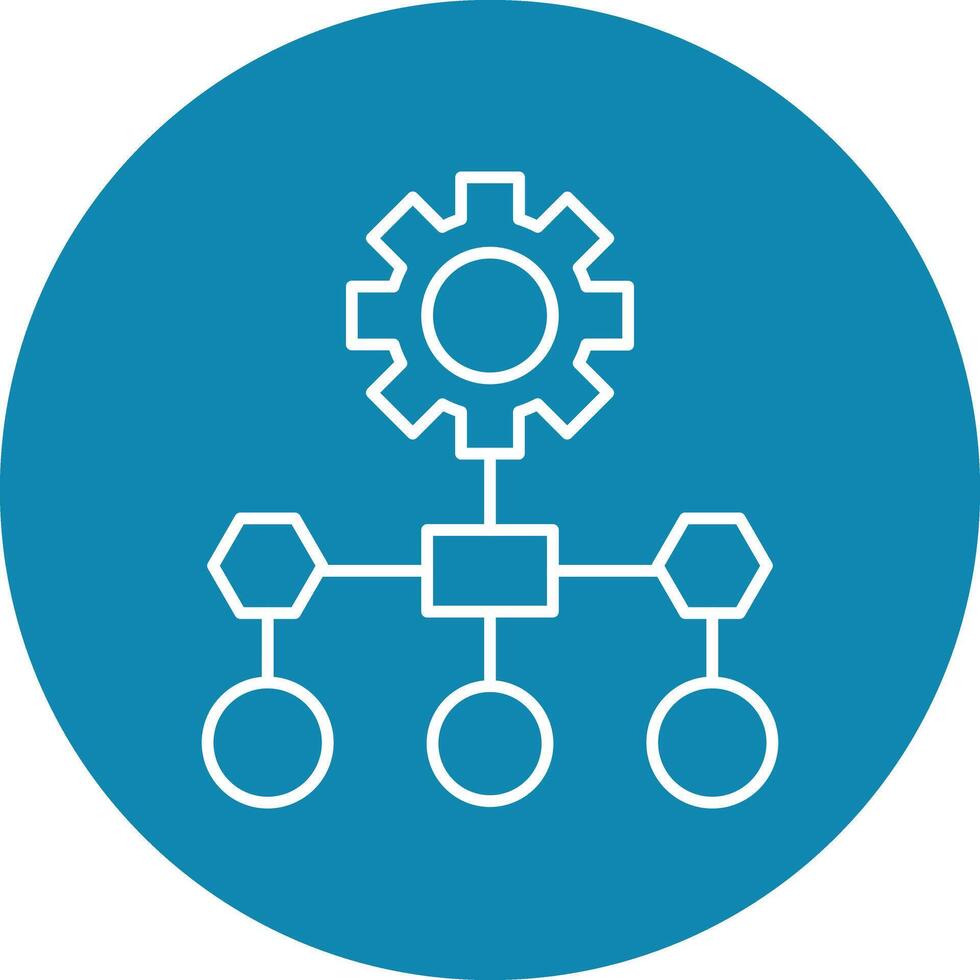 Workflow Line Circle Icon Design vector