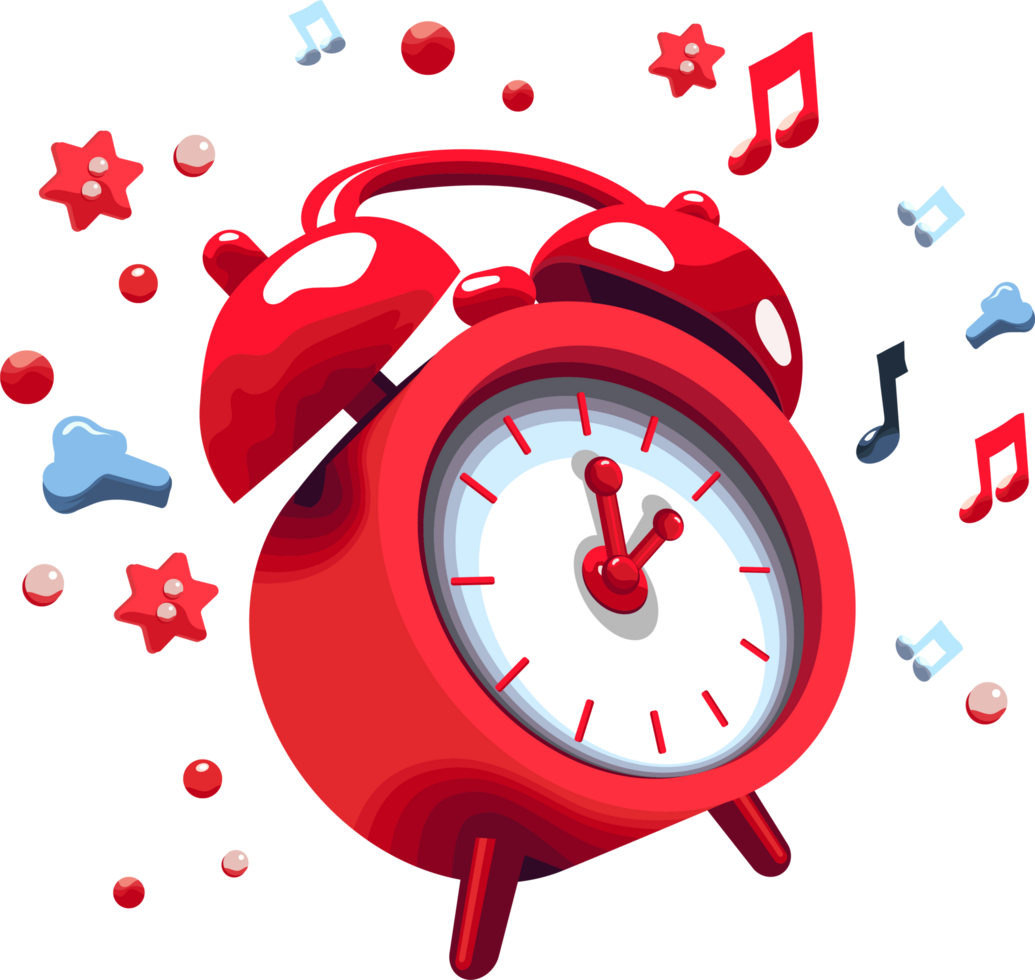 red alarm clock isolated png