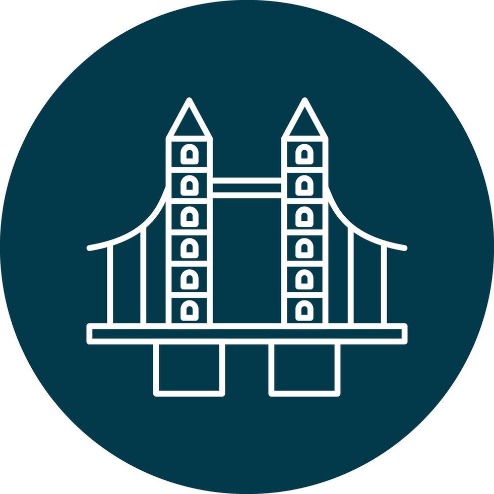 London Bridge Line Circle Icon Design vector