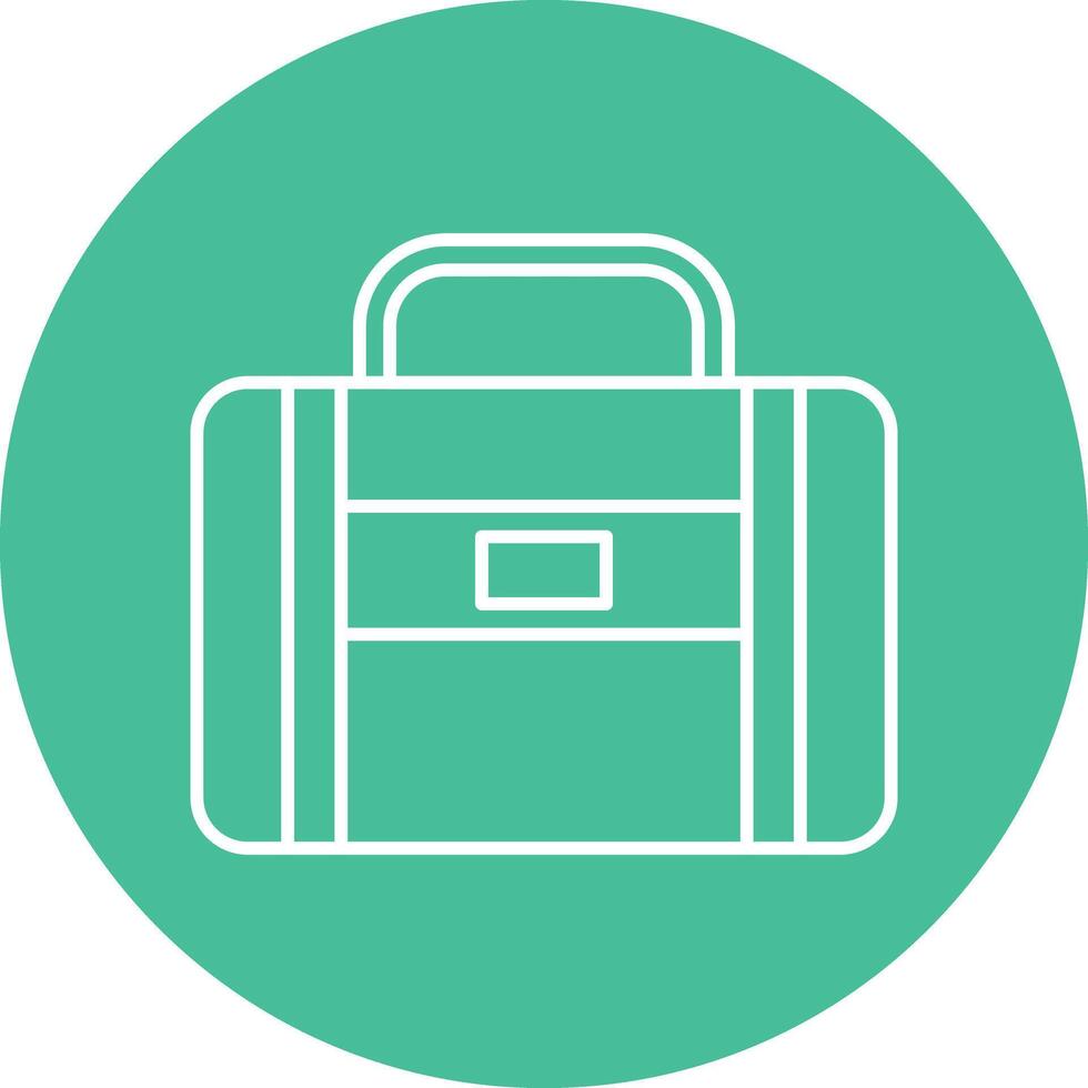 Suitcase Line Circle Icon Design vector