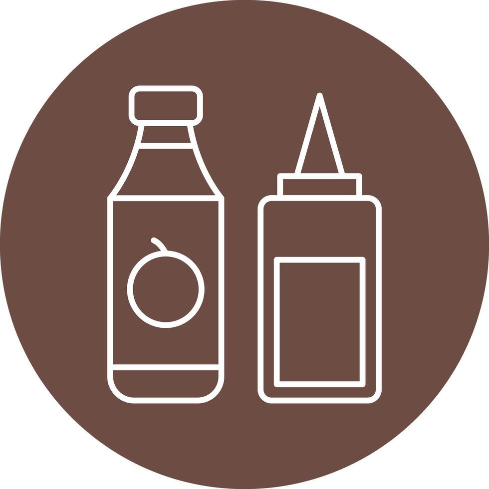 Sauce Line Circle Icon Design vector