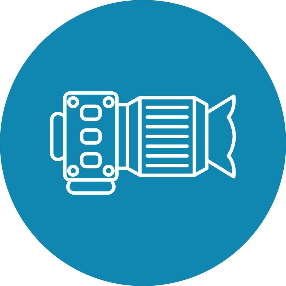 Dslr Camera Line Circle Icon Design vector