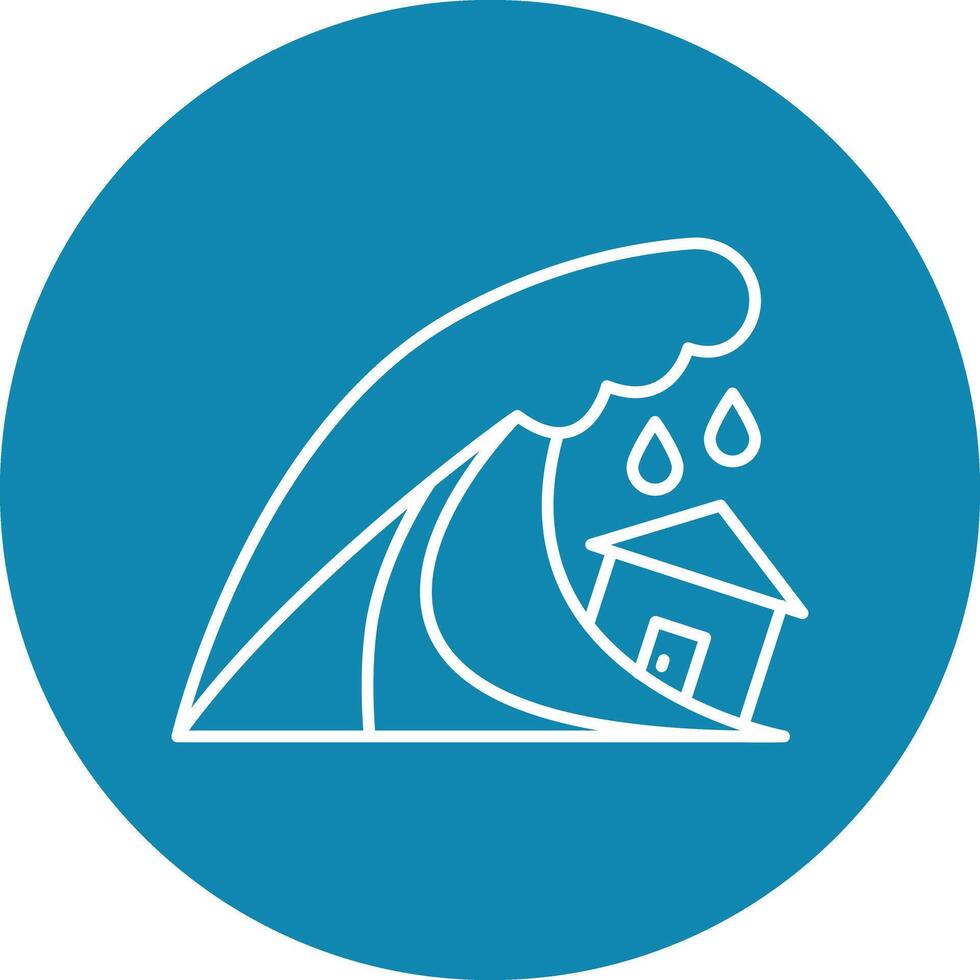 Tsunami Line Icon vector
