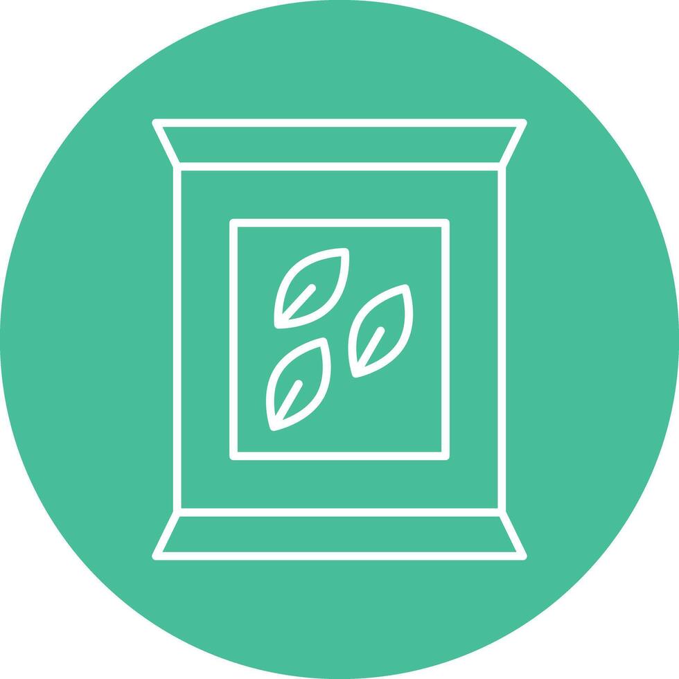 Seed Bag Line Circle Icon Design vector