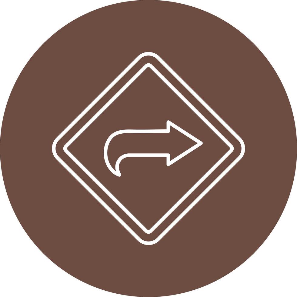 Curved Right Line Circle Icon Design vector