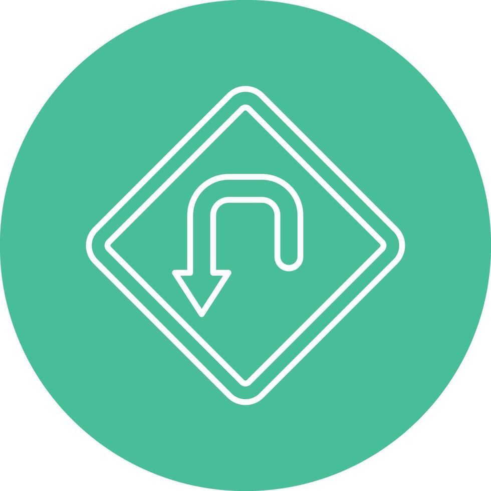 Turn Down Line Circle Icon Design vector